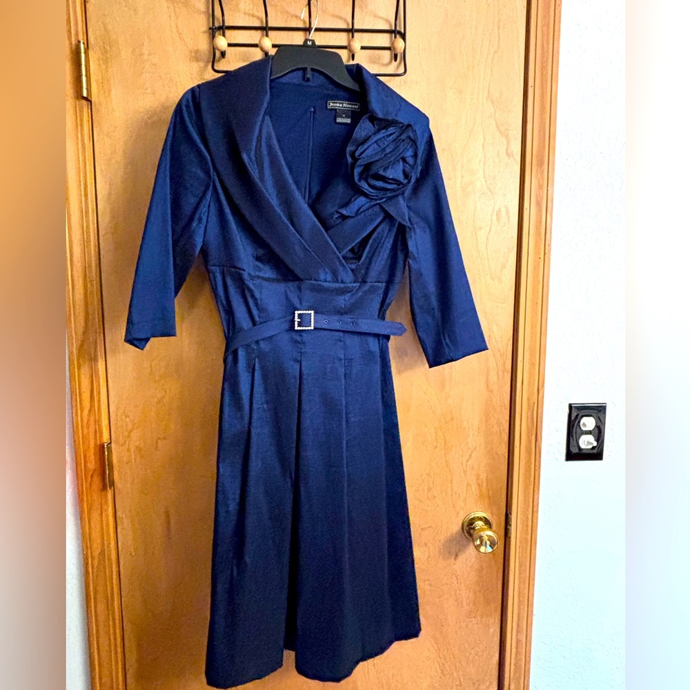Navy Portrait Collar Dress